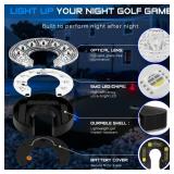 KINGTOP LED Golf Hole Lights (4-Pack) - Battery Operated, Anti-Glare Lens, Glow in The Dark Putting Cup Light, Easy C-Shaped Installation, Ideal for Night Golf, Putting Green Parties - Retail: $36