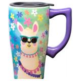 Llama Ceramic Travel Mug - Retail: $22