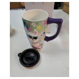 Llama Ceramic Travel Mug - Retail: $22