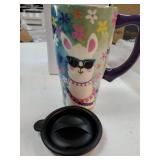 Llama Ceramic Travel Mug - Retail: $22