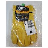 Wells Lamont Leather Work Gloves for Men Grain Cowhide, Reinforced Palm Ideal for Construction, Farming, Ranching Ergonomic Fit, Keystone Thumb, Elasticized Wrist Saddletan XX-Large (1129XX) 3 Pairs. 