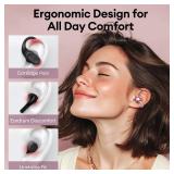 PAXA Clip On Open Ear Earbuds Wireless Bluetooth 5.4, Clip On Earbuds with LCD Touchscreen, Lightweight Comfort Open Ear Headphones for Sports, Fitness, and Workouts, Rose Gold M100 - Retail: $30