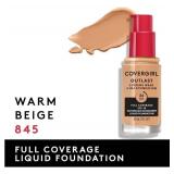 Covergirl Outlast Extreme Wear 3-in-1 Full Coverage Liquid Foundation, SPF 18 Sunscreen, Warm Beige, 1 Fl. Oz.