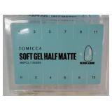 TOMICCA Medium Almond Nail Tips,  Acrylic Pre Buffed Medium Almond False Tips, Full Cover Half Matte Nails for Nail Art Extension Press on Nails
