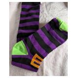 Halloween Witch Striped Knee-High Socks