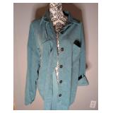 Turquoise Corduroy Button-Up Shirt - Size 2XL