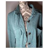 Turquoise Corduroy Button-Up Shirt - Size 2XL