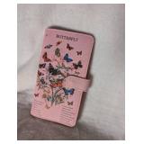 Pink Butterfly Card Organizer Wallet