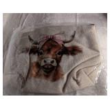 Highland Cow Canvas Makeup Bag