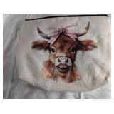 Highland Cow Canvas Makeup Bag