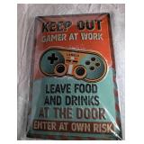 Retro Gamer Metal Warning Sign