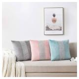 NordECO HOME Set of 2 Throw Pillow Covers - Christmas Velvet Soft Decorative Cushion Covers for Valentine Couch Bed Home Decoration, 18 x 18, Pink Retail $16.65