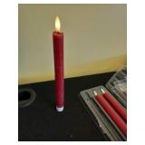 Wondise Flameless Taper Candles with Timer, 6 Pack Battery Operated LED Flickering Real Wax Burgundy Candle for Wedding Dinner Decorations Retail $22.99