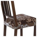 SearchI Stretch Dining Chair Seat Covers Set of 4, Soft Removable Washable Dining Room Seat Cover Protector (Rear-Covered, Brown) Retail $23.94