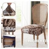 SearchI Stretch Dining Chair Seat Covers Set of 4, Soft Removable Washable Dining Room Seat Cover Protector (Rear-Covered, Brown) Retail $23.94