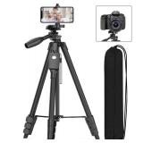 Tripod,60" Camera Tripod with Travel Bag,Cell Phone Tripod with Remote,Professional Aluminum Portable Tripod Stand with Phone Tripod Mount&1/4Screw,for Phone/Camera/Projector/DSLR/SLR Retail $54.2