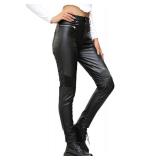women Faux Leather Leggings Spring High Waisted Pleather Pants 261 Black M Retail $32.40