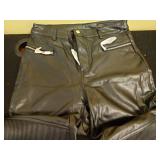 women Faux Leather Leggings Spring High Waisted Pleather Pants 261 Black M Retail $32.40