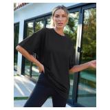 Athletic Tops Spring Workout T Shirts Short Sleeve Gym Clothes 2024 Fashion Black 3XL Retail $13.49