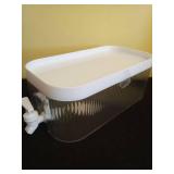 Fridge Shelf Friendly Plastic Beverage Dispenser with White Lid