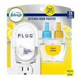 Febreze Plug Odor-Fighting Air Freshener Kitchen Lemon Scent  Starter Kit & 1 Refill  0.87 fl oz - Retail: $7