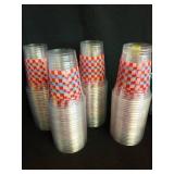 100 Vintage Checkered Plastic Drinking Plastic Cups - Retail: $15