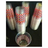 100 Vintage Checkered Plastic Drinking Plastic Cups - Retail: $15