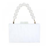 Gets Acrylic Clutch Purse for Women with Acrylic Beads Chain Cute Purses and Handbags for Women Wedding Banquet (X White) - Retail: $28