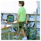 UFNDC 4PCS Kids Rolling Backpack for Boys, Cute Camouflage Dinosaur Wheeled Bookbagï¼Roller School Bag with Wheels for Elementary Preschool Travel - Retail: $37