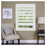 Achim Celestial Indoor Cordless White Polyester Light Filtering Window Zebra Shade  72  L x 36  W - Retail: $61