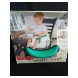 Bumbo 3-in-1 Multi-Seat for 6 to 36 Months, Travel Baby Feeding & Play Floor Seat, All-in-One Portable Booster with Tray & Toddler High Chair, Aqua - Retail: $70
