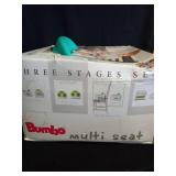 Bumbo 3-in-1 Multi-Seat for 6 to 36 Months, Travel Baby Feeding & Play Floor Seat, All-in-One Portable Booster with Tray & Toddler High Chair, Aqua - Retail: $70