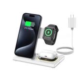 3 in 1 Foldable Charging Station for Apple Products,Wireless Charger for iPhone 17 16 15 14 13 12 Pro Max,Travel Dock Adapter&Light for iWatch Series 11 10 9 Ultra 3/2 SE 3/2,for AirPods 4 3 2 Pro 3/2