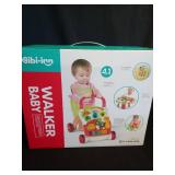 3 in 1 Sit-to-Stand Baby Walker, Activity Center for Baby Girl, Learning Walker, Multifunctional Removable Play Panel, Early Learning Push Music Toys for Infant 12 Months Red - Retail: $35