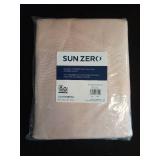 50\"x63\" Sun Zero Blackout Evelina Faux Dupioni Silk Curtain Panel Blush Pink: Modern Solid Back Tab Panel - Retail: $68