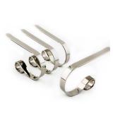 Original MantleClip 4pk Christmas Stocking Holder Silver: Metal Stocking Hangers, Polished Finish, 10lb Capacity - Retail: $20