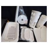 White Bathroom Storage Set with Paper Towel Holders - Retail: $24
