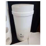 White Bathroom Storage Set with Paper Towel Holders - Retail: $24