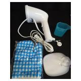 Powerful Handheld Fabric Steamer - 1800W with Fast Ceramic Heat-Up Plate, 2-in-1 Ironing & Wrinkle Remover, Steam Nozzle, Lint Brush - White, for US 120V Only - Retail: $46