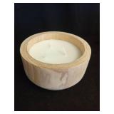 Wooden  Citronella Cotton Wick Outdoor Candle 3 Wick Beige 10oz - Thresholdâ¢ - Retail: $20
