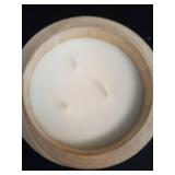 Wooden  Citronella Cotton Wick Outdoor Candle 3 Wick Beige 10oz - Thresholdâ¢ - Retail: $20