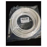 G-PLUG 15FT RG6 Coaxial Cable Connectors Set - High-Speed Internet, Broadband and Digital TV Aerial, Satellite Sky Cable Extension- Weather-Sealed Double Rubber O-Ring and Compression Connectors White