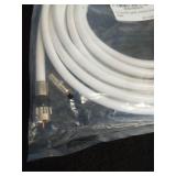 G-PLUG 15FT RG6 Coaxial Cable Connectors Set - High-Speed Internet, Broadband and Digital TV Aerial, Satellite Sky Cable Extension- Weather-Sealed Double Rubber O-Ring and Compression Connectors White