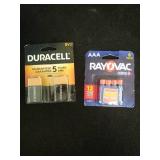 Mixed Battery Pack Bundle - Duracell 9V & Rayovac AAA - Retail: $16