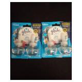2 Packages of Glade PlugIns Scented Oil  Stocking Stuffers  Aqua Waves  Infused with Essential Oils  0.67 oz 4 Count - Retail: $14