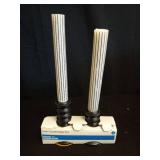2pk Wood Taper Candle Holder Black - Room Essentialsâ¢ With 2 Candle Stic - Retail: $15