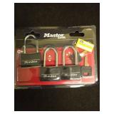 Master Lock 3pk 40mm Covered Brass Key Lock Set Black: Padlocks with Keys for Storage & Hall Lockers, Double-Locking Lever - Retail: $35