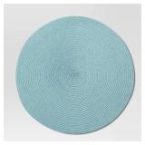 Polyround Charger Placemat Blue - Thresholdâ¢: Traditional Round Table Mat, 15\" Basket Weave, Spot Clean - Retail: $16
