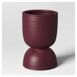 Ceramic Citronella Hourglass Cotton Wick Outdoor Candle Burgundy 10oz - Thresholdâ¢ - Retail: $15