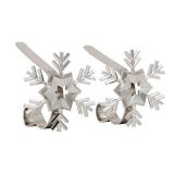 The Original MantleClip Stocking Holders with Removable ZINC ALLOY Holiday Icons (2-pack Snowflake  Silver) - Retail: $20